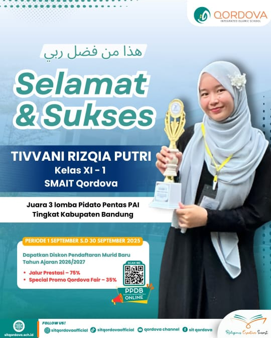 SMAIT Qordova Ukir Prestasi di Pentas PAI Kabupaten Bandung (Tivvani Rizqia Putri (XI-1) )