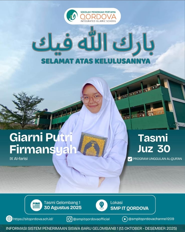 Lebih dari 20 Siswa SIT Qordova Berhasil Tasmi’ Juz 30, Bukti Komitmen terhadap Al-Qur’an