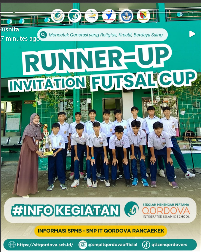 Tim Futsal SMP IT Qordova Raih Runner Up pada Turnamen Internal Sekolah