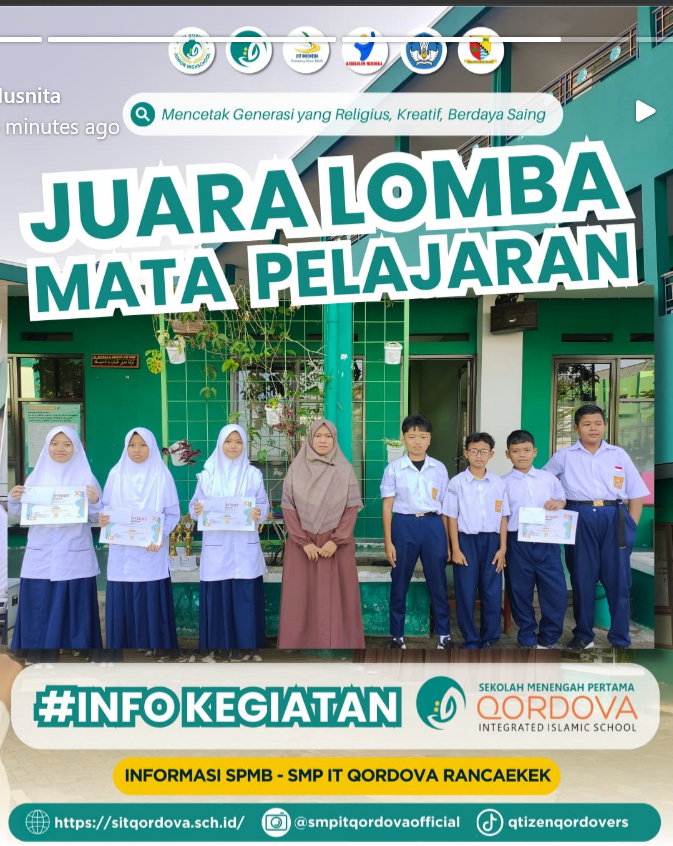SMP IT Qordova Gelar Lomba Mata Pelajaran Internal, Siswa Tunjukkan Prestasi Gemilang