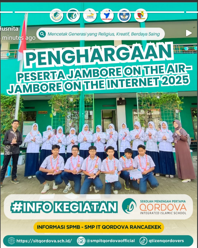 SMP IT Qordova Raih Penghargaan Peserta Inspiratif di Jambore On The Air dan Jambore On The Internet 2025