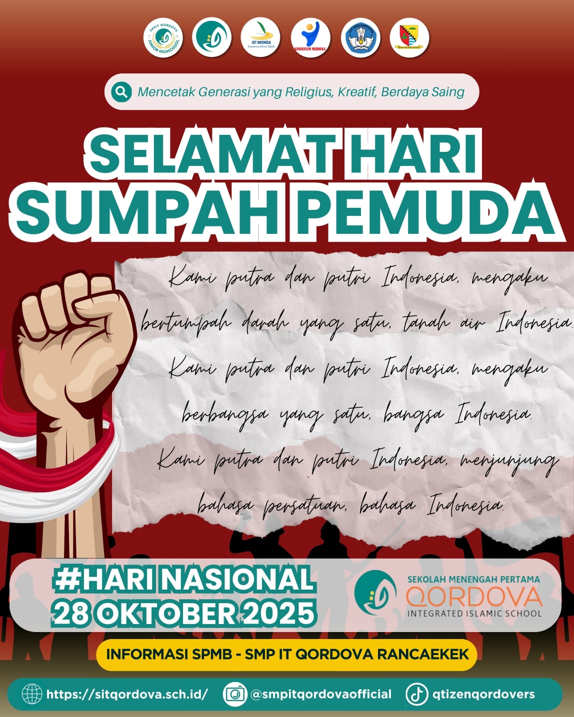 SIT Qordova Peringati Hari Sumpah Pemuda dengan Semangat Kolaborasi dan Cinta Tanah Air