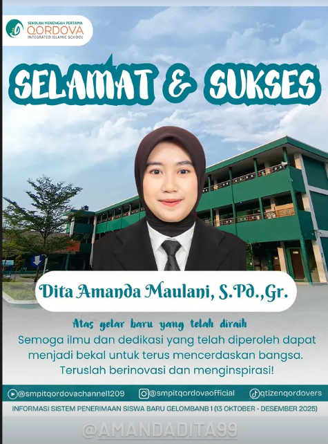 Guru SIT Qordova, Dita Amanda Maulani Raih Gelar S.Pd.,Gr.: Komitmen Baru untuk Mutu Pendidikan