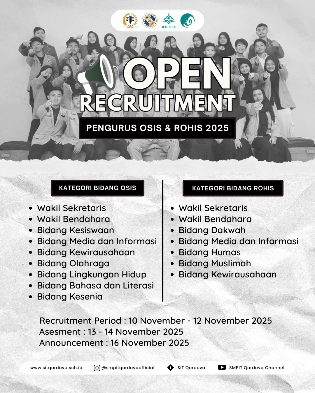 OPEN RECRUITMENT OSIS & ROHIS SMP IT QORDOVA 2026