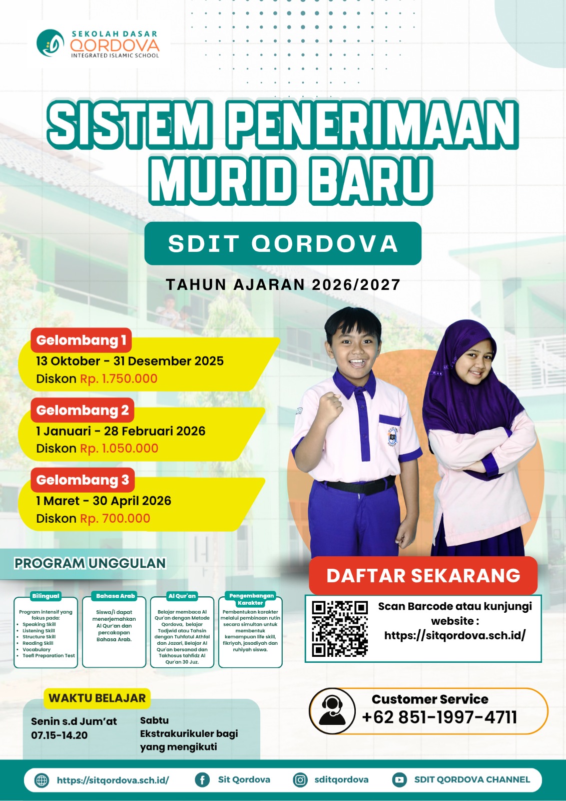 SDIT Qordova Membuka Penerimaan Murid Baru Tahun Ajaran 2026/2027