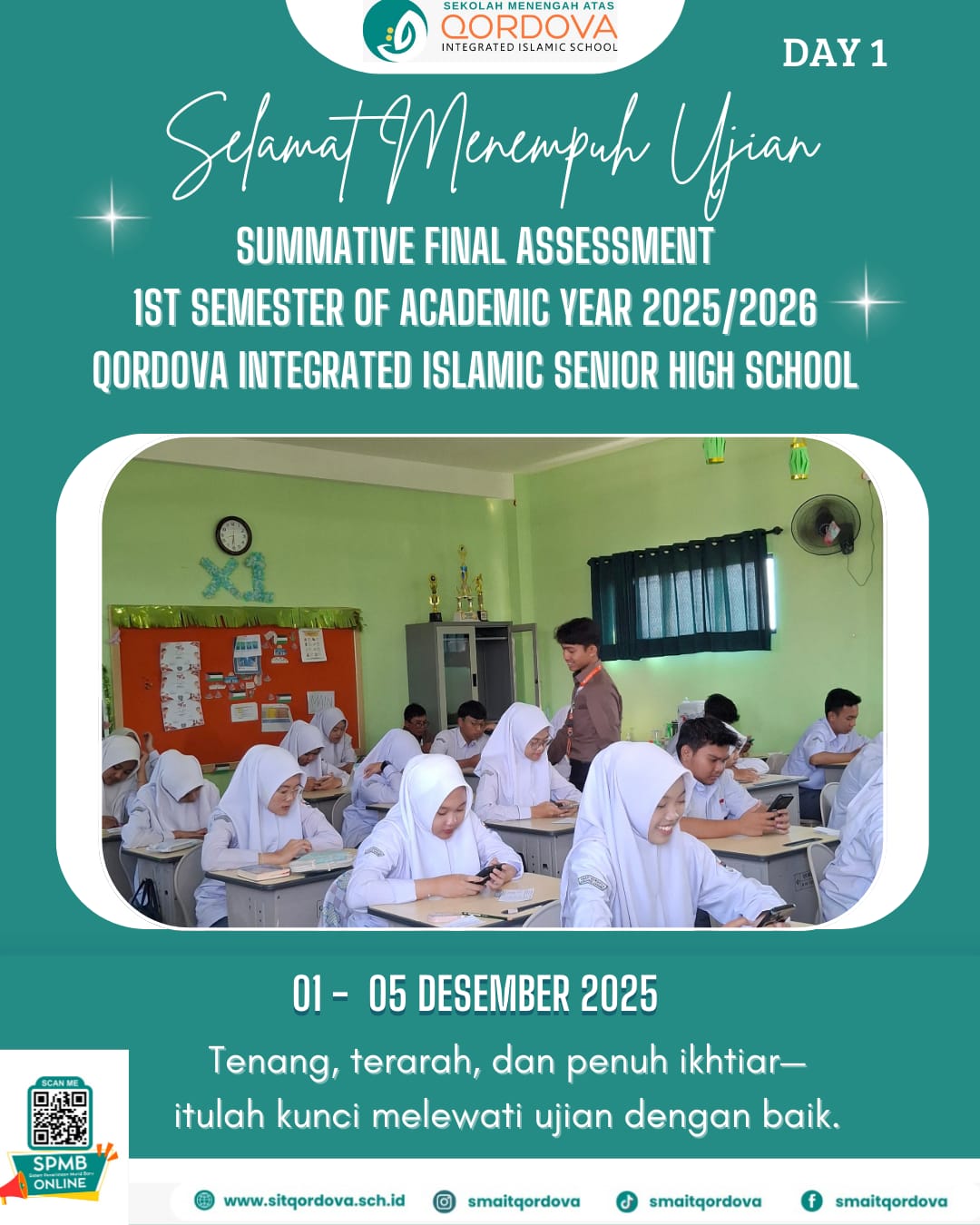 SMA IT Qordova Selenggarakan Assessment Sumatif Akhir Semester