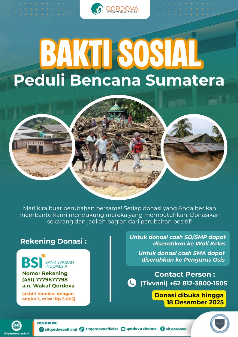SIT Qordova Gelar Bakti Sosial Peduli Bencana Sumatera