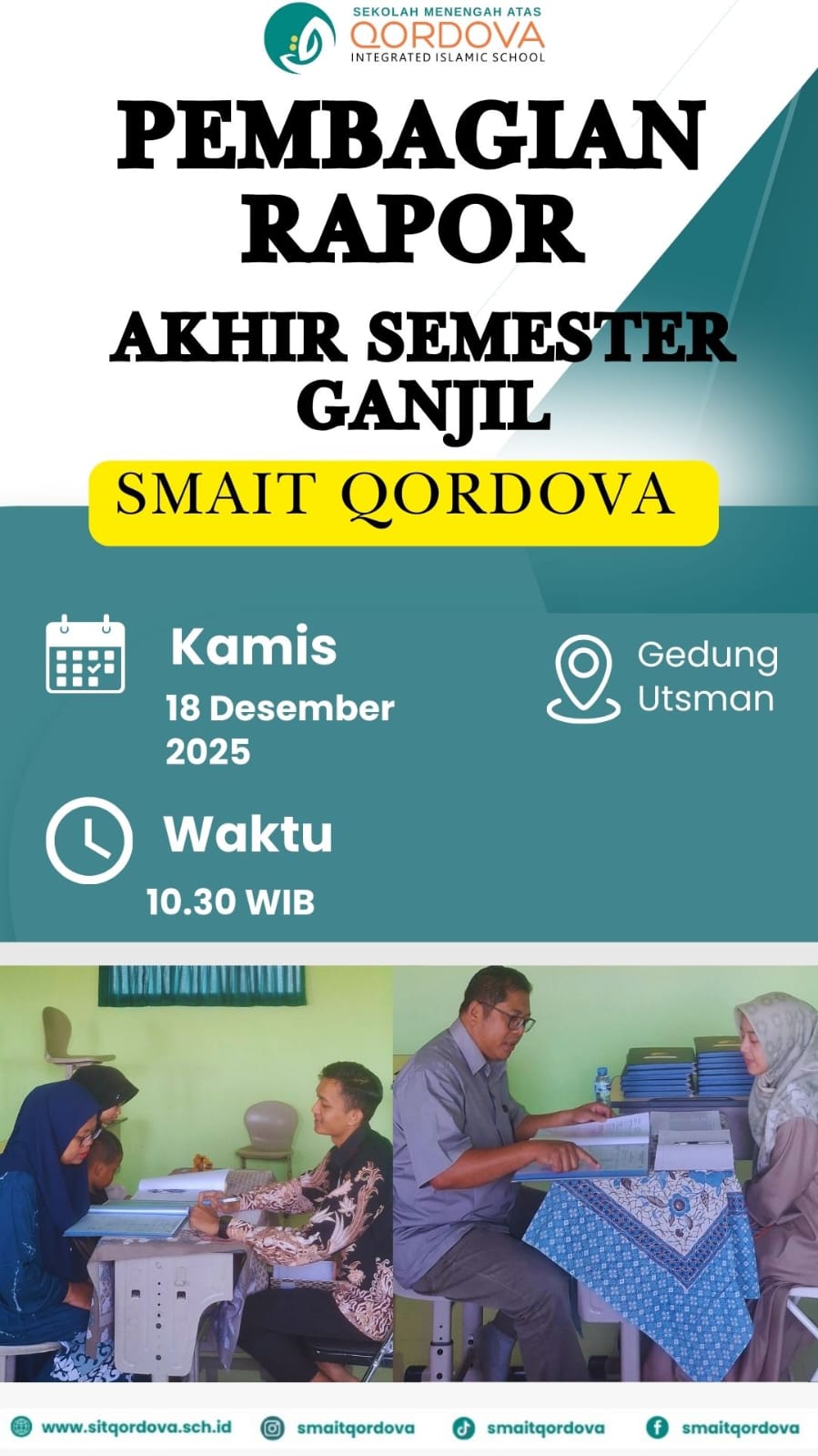 Pembagian Rapor Semester di SMAIT Qordova Berlangsung Tertib dan Penuh Makna