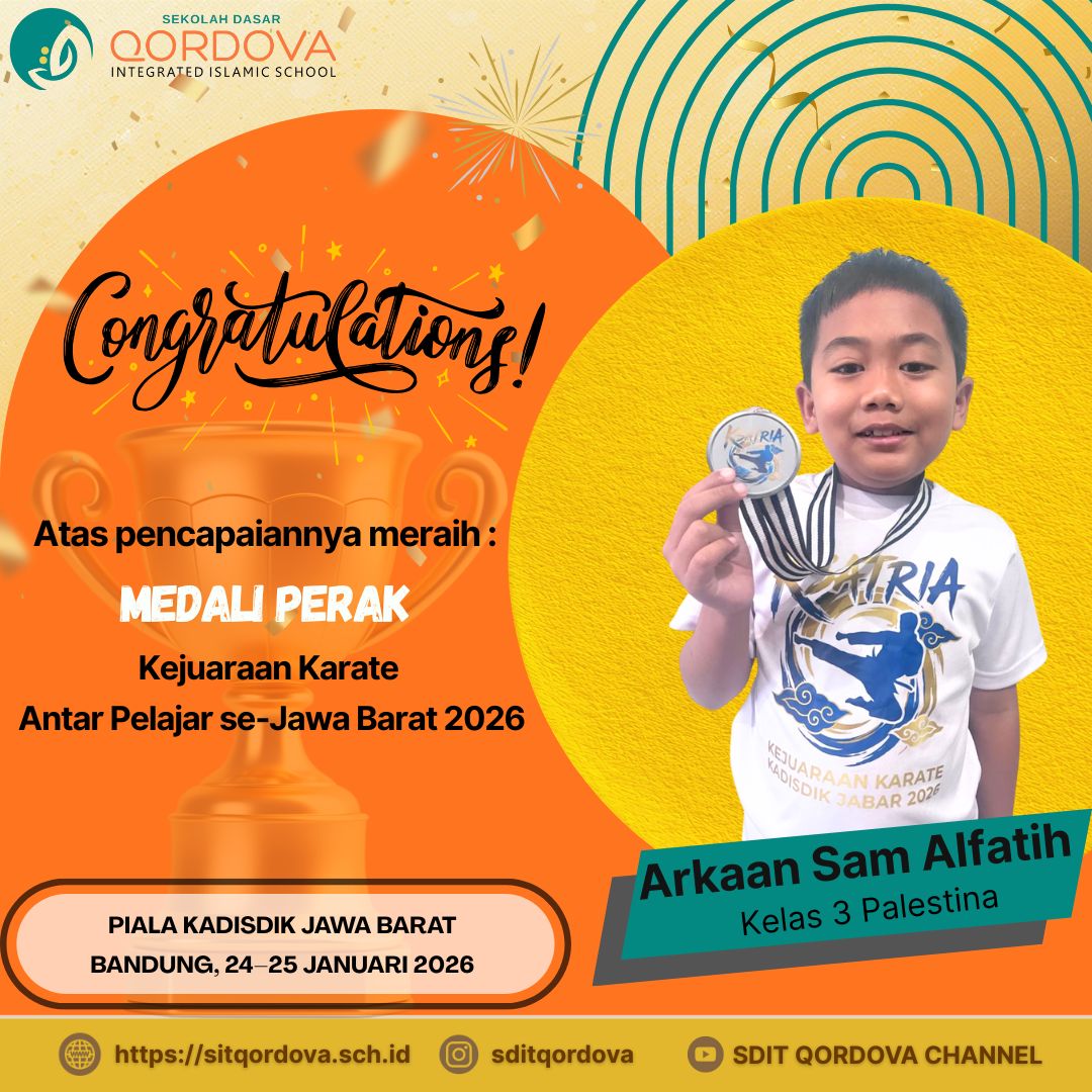 Siswa SDIT Qordova Raih Medali Perak Kejuaraan Karate se-Jawa Barat 2026