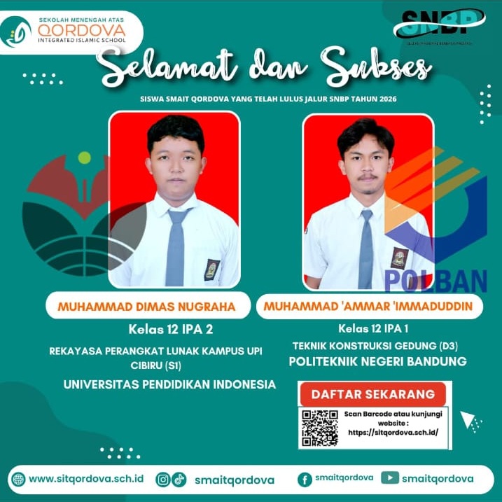 SMAIT Qordova Kembali Torehkan Prestasi, Dua Siswa Lolos SNBP 2026