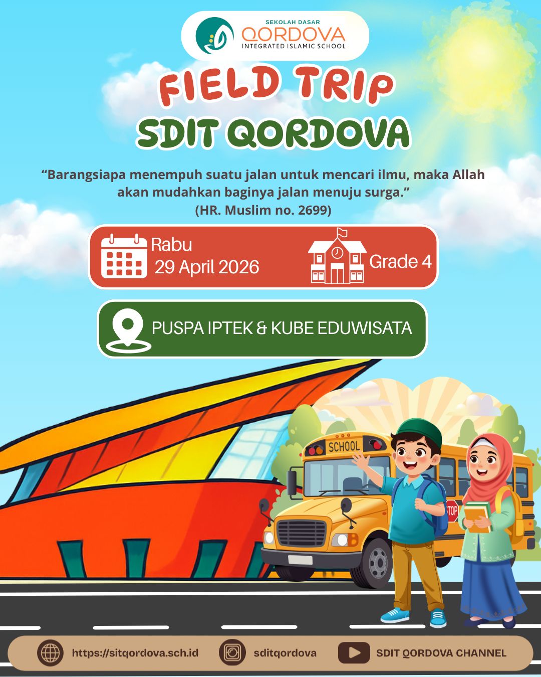 SDIT Qordova Gelar Field Trip Edukatif ke Puspa IPTEK dan Kube Eduwisata