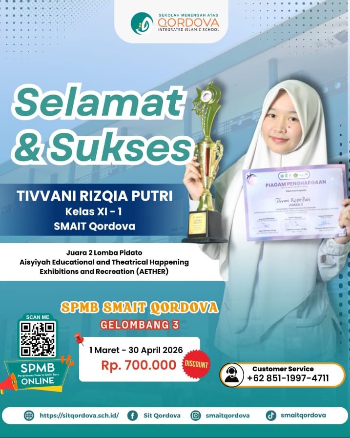 Siswi SMAIT Qordova Raih Juara 2 Lomba Pidato AETHER