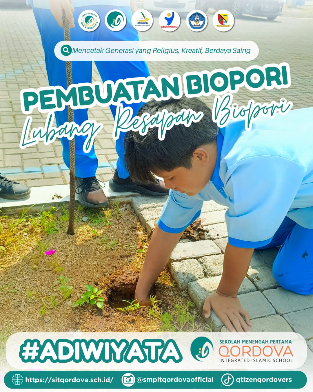 SMPIT Qordova Laksanakan Pembuatan Lubang Resapan Biopori sebagai Aksi Nyata Peduli Lingkungan