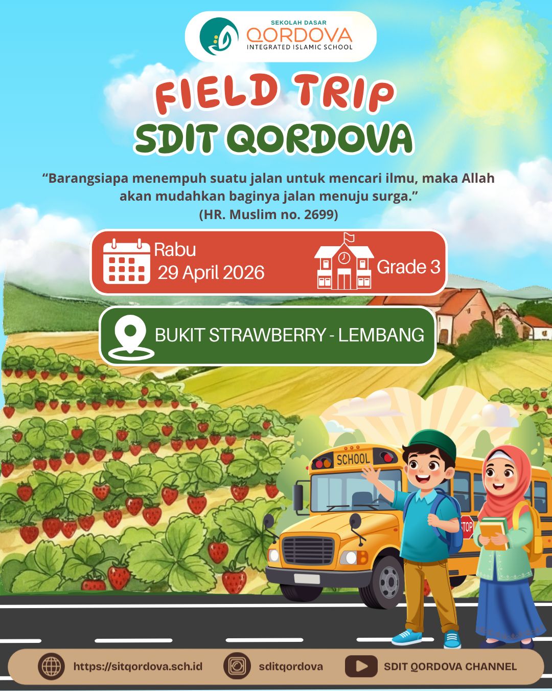SDIT Qordova Gelar Field Trip Edukatif ke Bukit Strawberry Lembang untuk Siswa Kelas 3