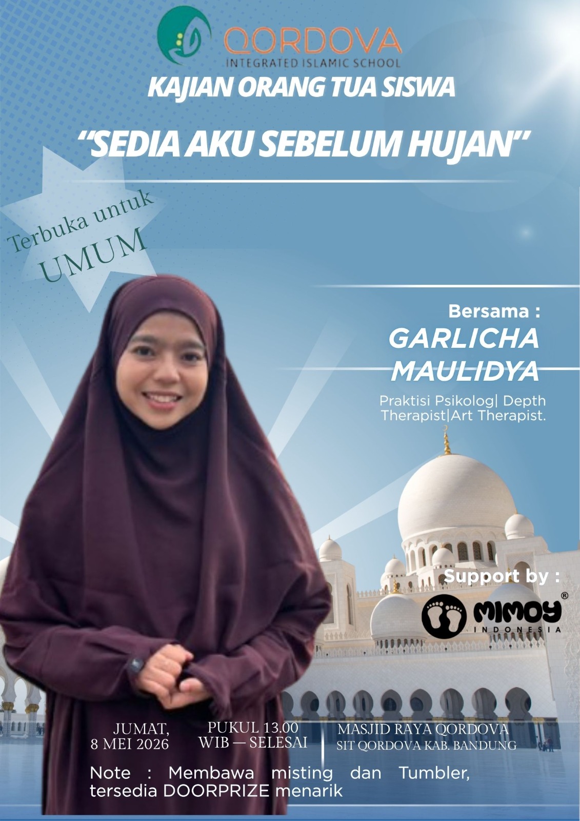 SIT Qordova Gelar Kajian Orang Tua Siswa Bertema “Sedia Aku Sebelum Hujan”