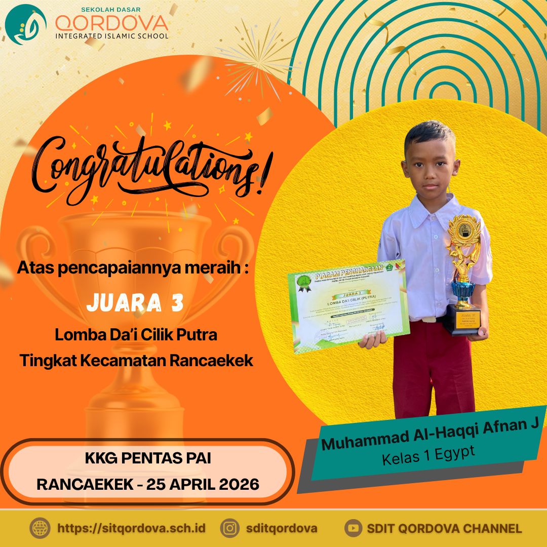Siswa SDIT Qordova Raih Juara 3 Lomba Da’i Cilik Tingkat Kecamatan Rancaekek