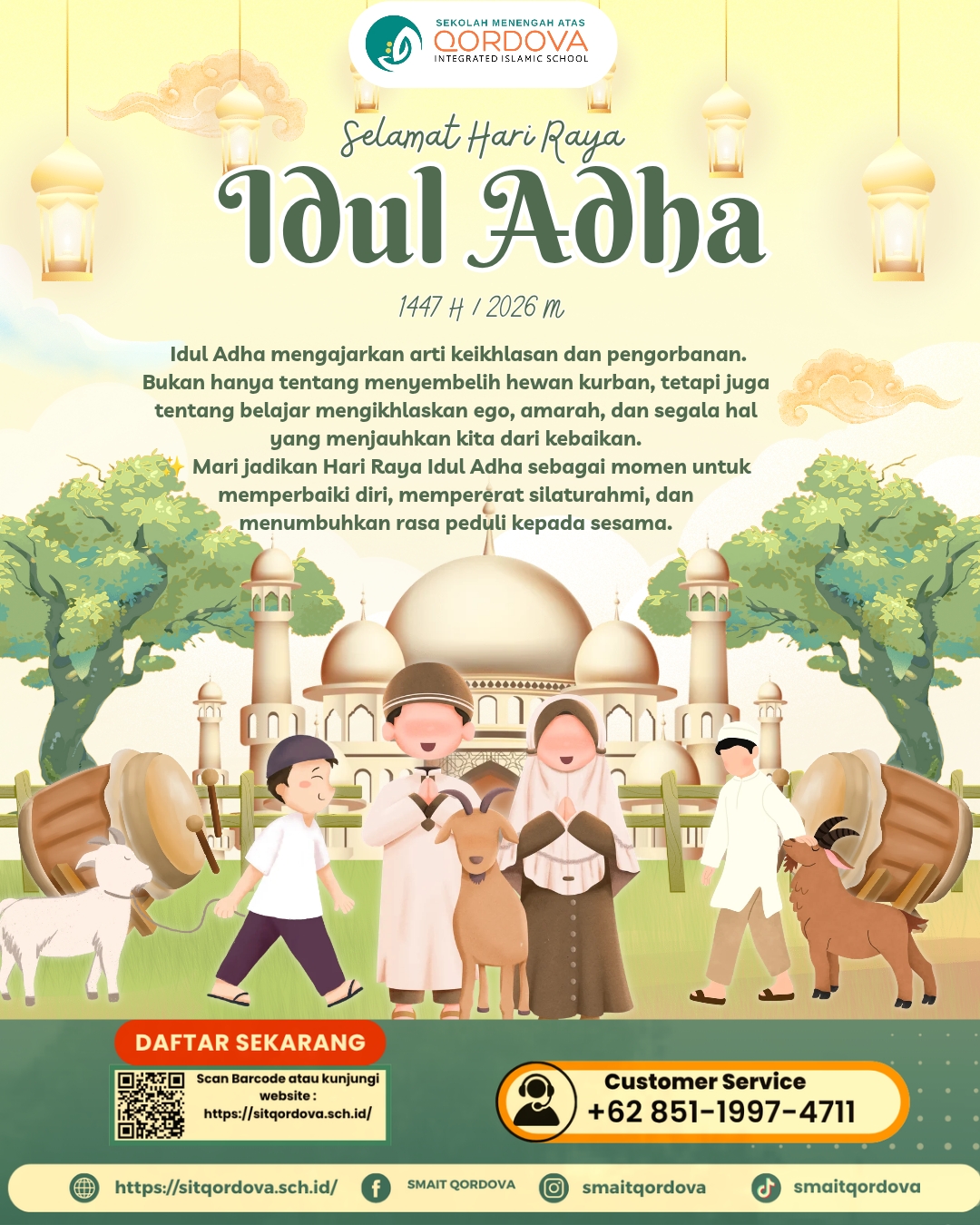 SMAIT Qordova Mengucapkan Selamat Hari Raya Idul Adha 1447 H