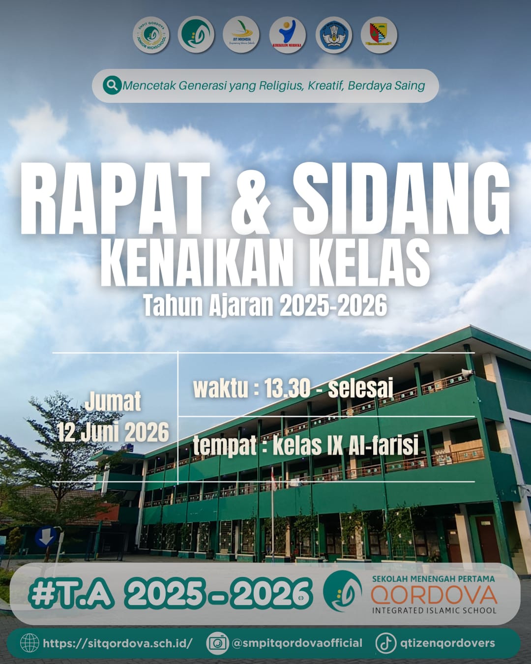 SMPIT Qordova Gelar Rapat dan Sidang Kenaikan Kelas Tahun Ajaran 2025–2026