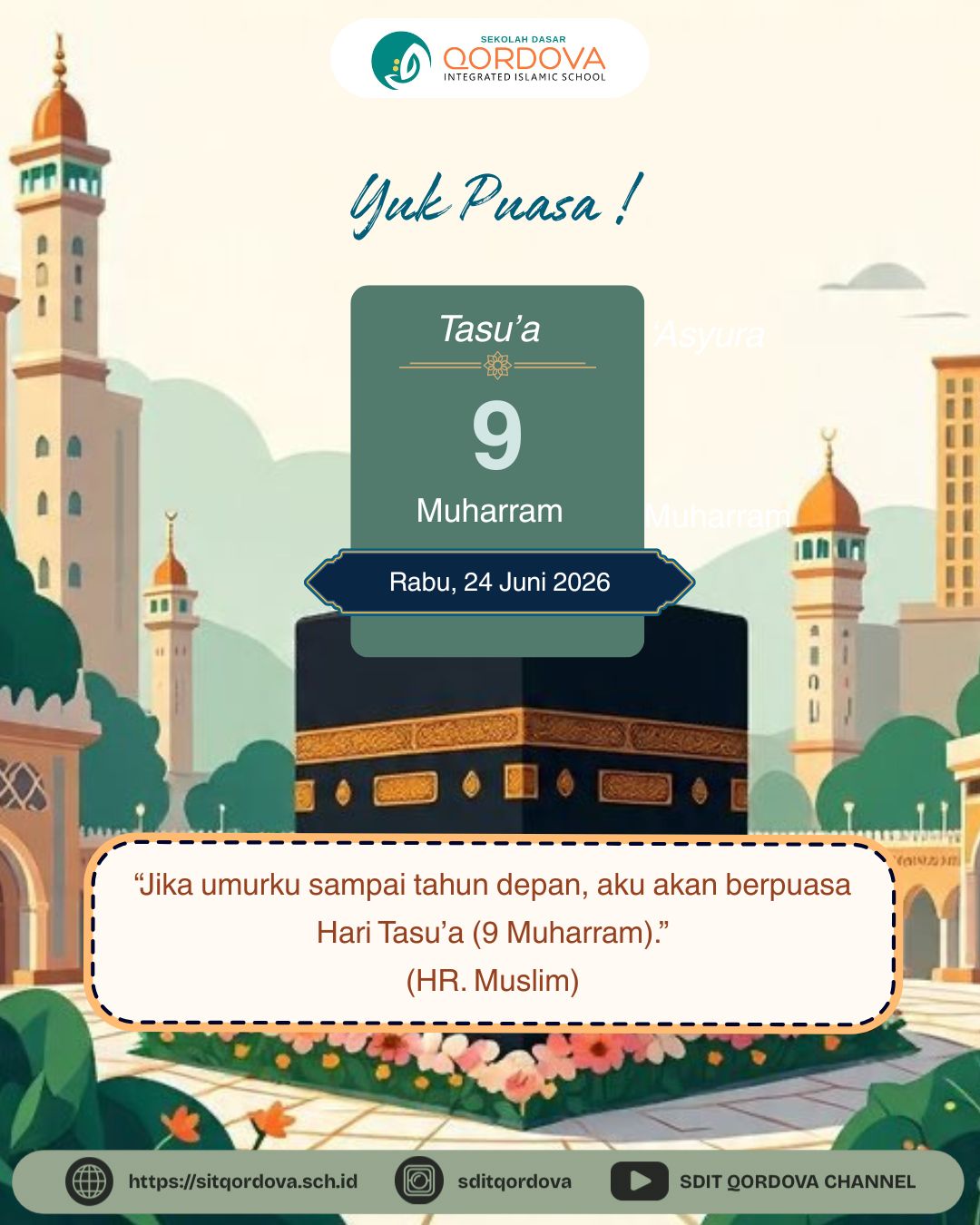 SDIT Qordova Ajak Siswa Meneladani Sunnah Melalui Puasa Tasu’a 1448 H