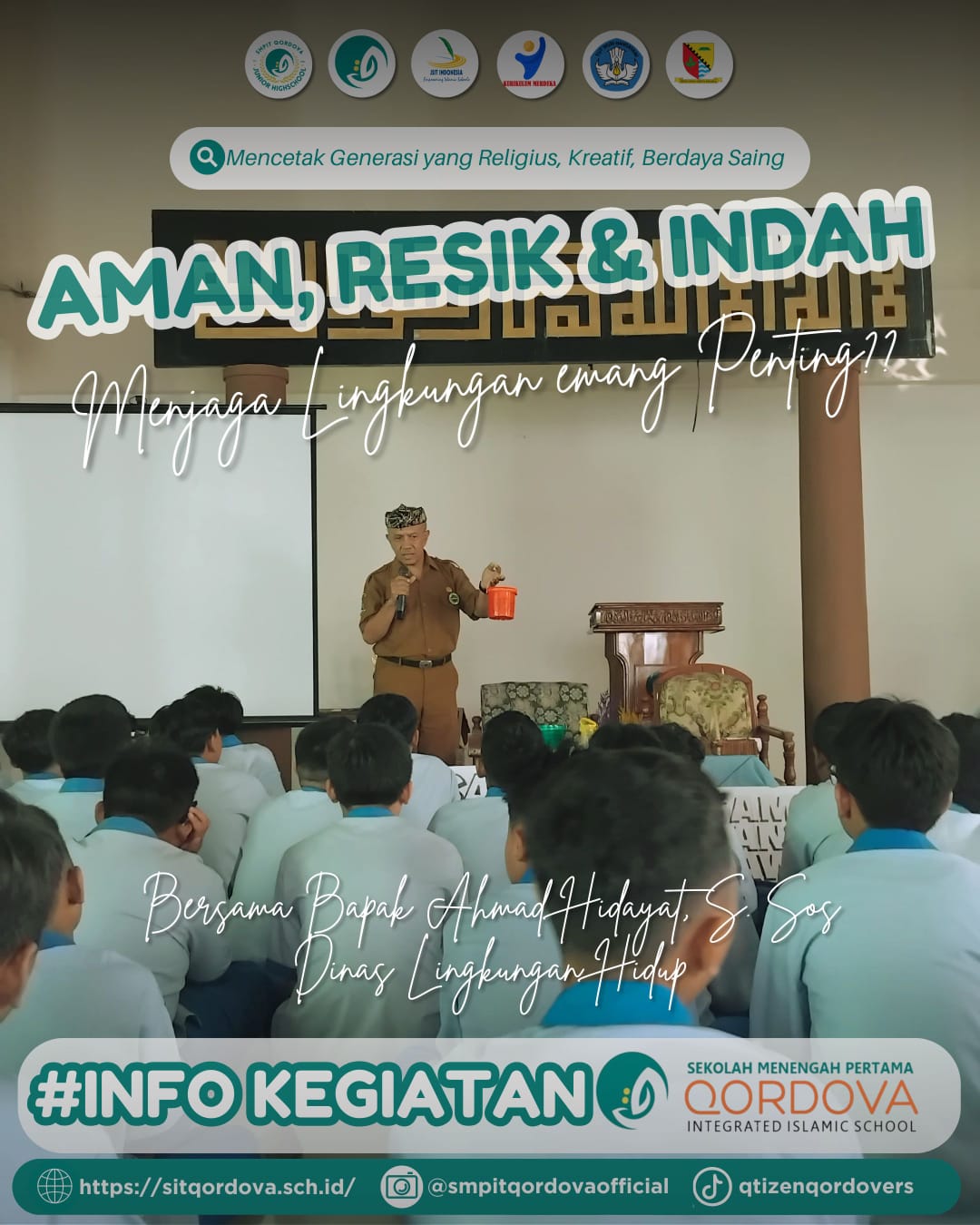 SMPIT Qordova Tanamkan Kepedulian Lingkungan Melalui Edukasi "Aman, Resik, dan Indah"