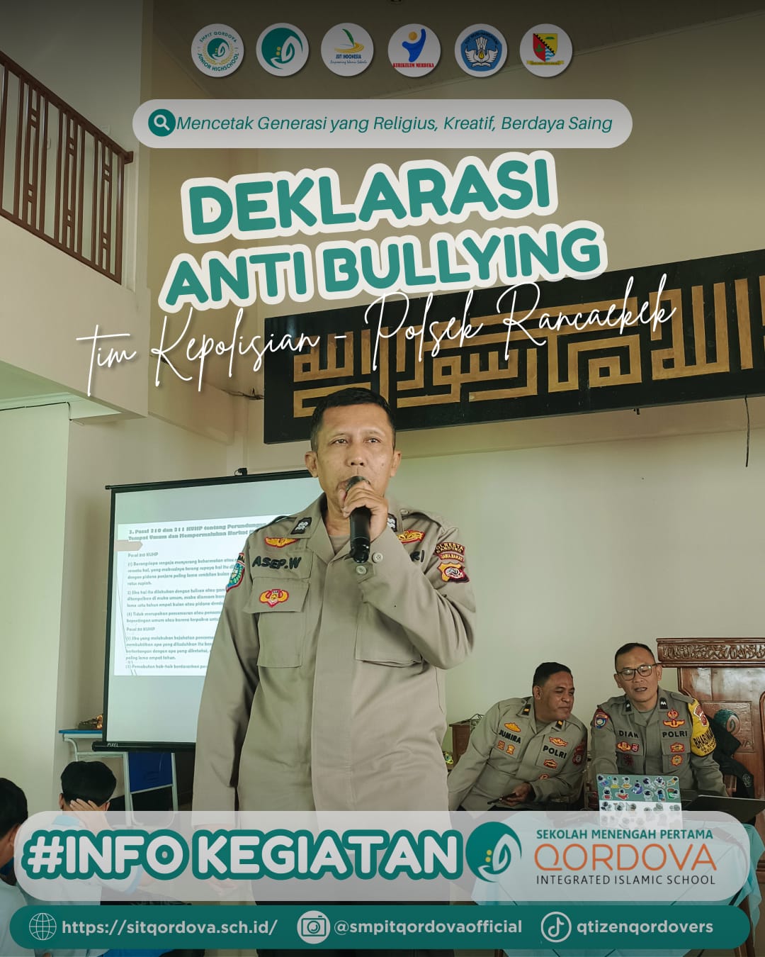 SMPIT Qordova Deklarasikan Gerakan Anti-Bullying Bersama Polsek Rancaekek