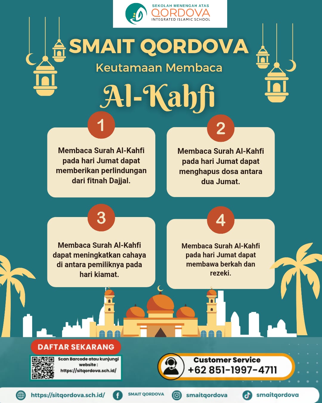 SMAIT Qordova Ajak Warga Sekolah Menghidupkan Hari Jumat dengan Membaca Surah Al-Kahfi